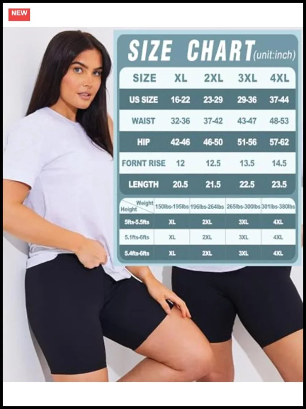 Plus Size Biker Shorts with Pockets for Women High Waisted Workout Yoga 3 Pack